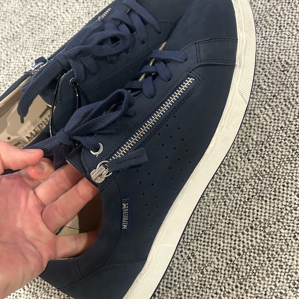 Mephisto Women's Nikita Jeans Blue Sneakers Size 10 US Lace Up Zip Sporty NEW - Picture 5 of 13